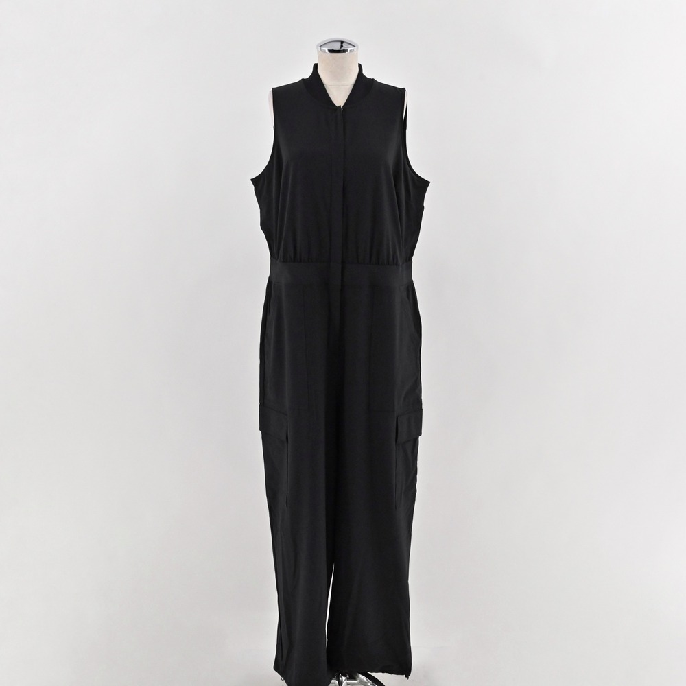 Athleta Womens Brooklyn Utility Jumpsuit‎ Size 16 Cargo Pockets Travel Stretch